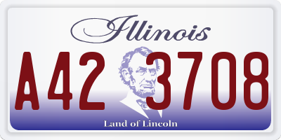 IL license plate A423708