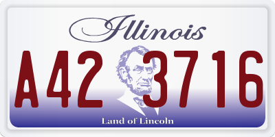 IL license plate A423716