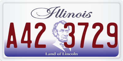 IL license plate A423729