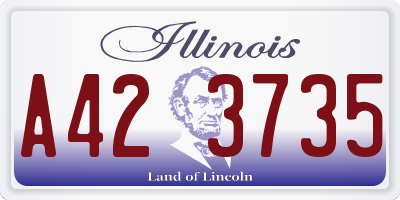 IL license plate A423735