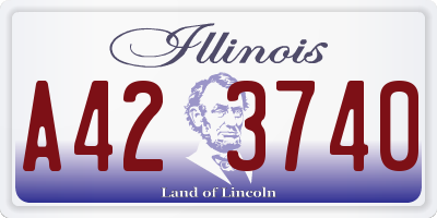 IL license plate A423740