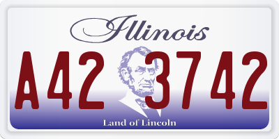 IL license plate A423742