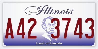 IL license plate A423743