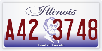 IL license plate A423748