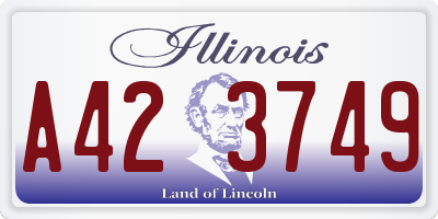 IL license plate A423749