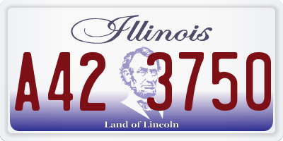 IL license plate A423750