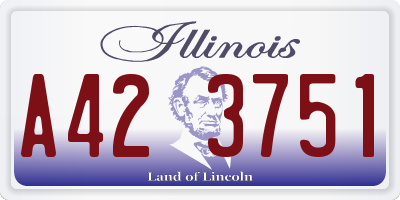 IL license plate A423751