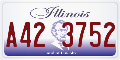 IL license plate A423752