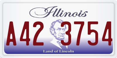 IL license plate A423754