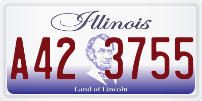 IL license plate A423755