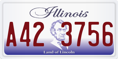 IL license plate A423756