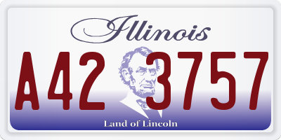 IL license plate A423757