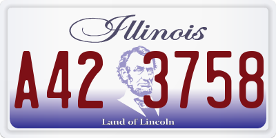 IL license plate A423758