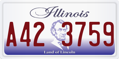 IL license plate A423759