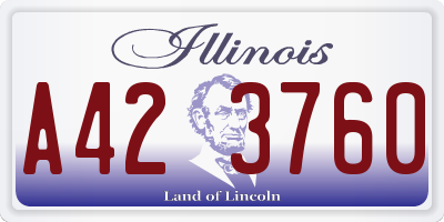 IL license plate A423760