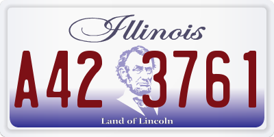 IL license plate A423761