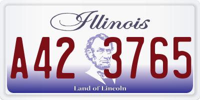 IL license plate A423765