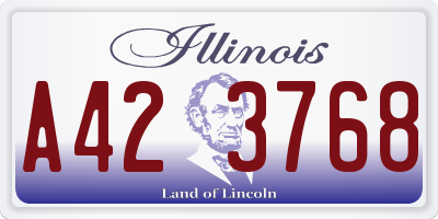 IL license plate A423768