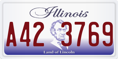 IL license plate A423769
