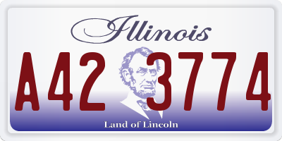 IL license plate A423774