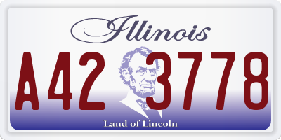 IL license plate A423778