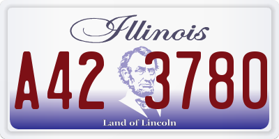 IL license plate A423780