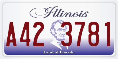 IL license plate A423781
