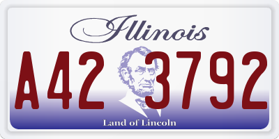 IL license plate A423792