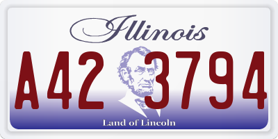 IL license plate A423794