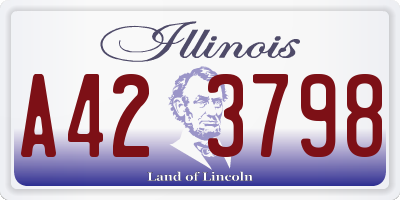 IL license plate A423798