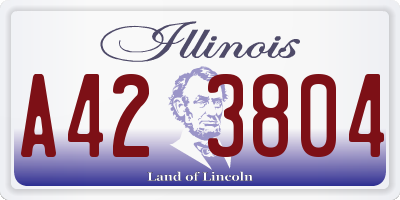 IL license plate A423804