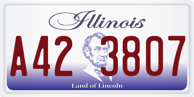 IL license plate A423807