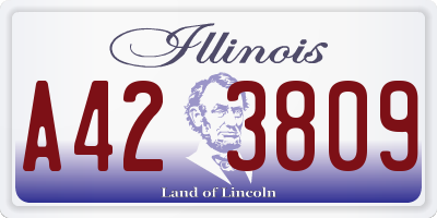 IL license plate A423809