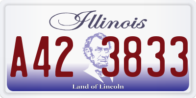 IL license plate A423833