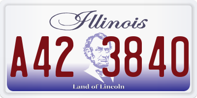 IL license plate A423840