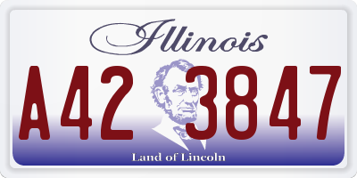 IL license plate A423847