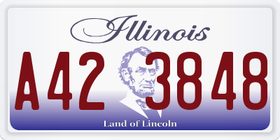 IL license plate A423848
