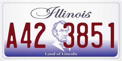 IL license plate A423851