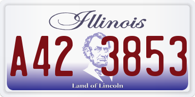 IL license plate A423853