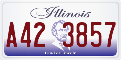 IL license plate A423857