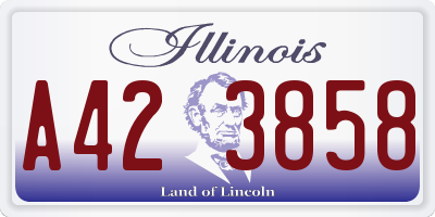 IL license plate A423858