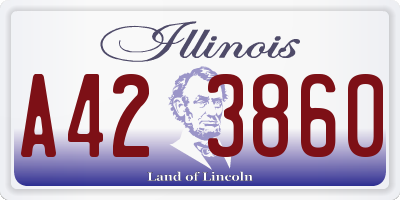 IL license plate A423860