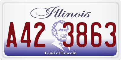 IL license plate A423863