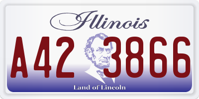 IL license plate A423866