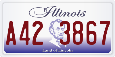 IL license plate A423867