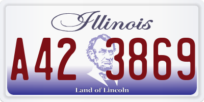 IL license plate A423869
