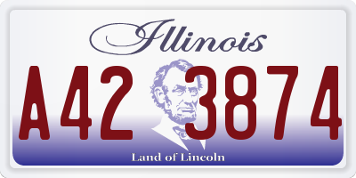 IL license plate A423874