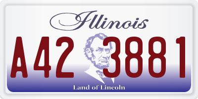 IL license plate A423881