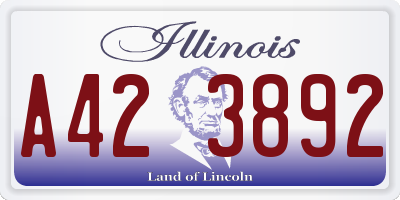 IL license plate A423892