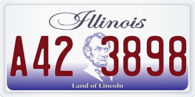 IL license plate A423898